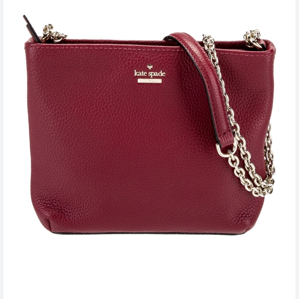 Kate Spade New York Jackson Street Ellery Leather Crossbody Bag in Fig Jam